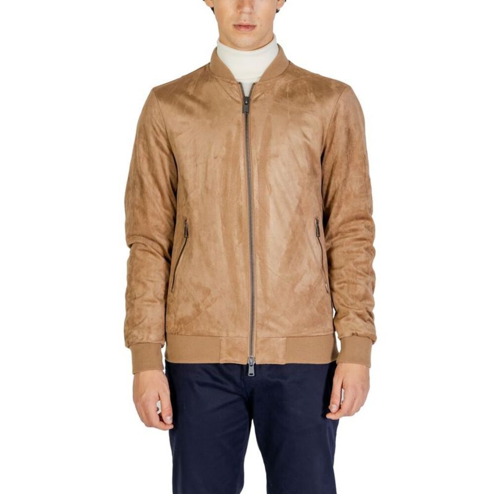 Gianni Lupo Beige Polyester Men's Bomber